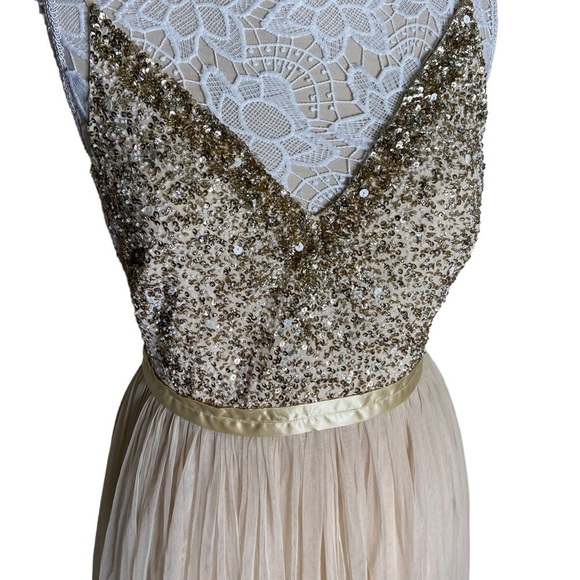 NWT Anthropologie BHLDN Avery Gown Strappy Beaded Bridesmaid - Picture 7 of 10